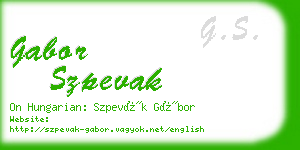 gabor szpevak business card